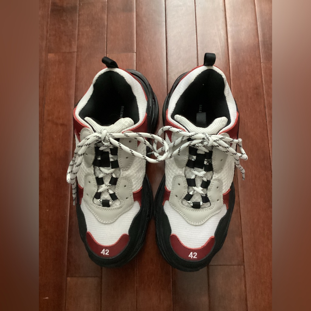 Balenciaga Triple S Men’s Sneakers In Red, White, And Black